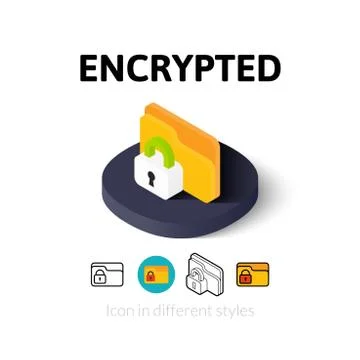 Encrypted icon in different style Stock Illustration