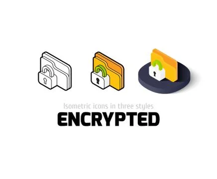Encrypted icon in different style Stock Illustration