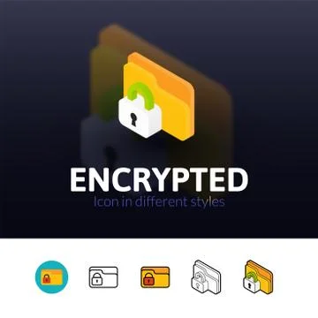 Encrypted icon in different style Stock Illustration