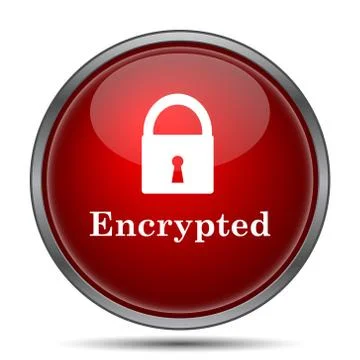 Encrypted icon. Internet button on white background.. Stock Illustration