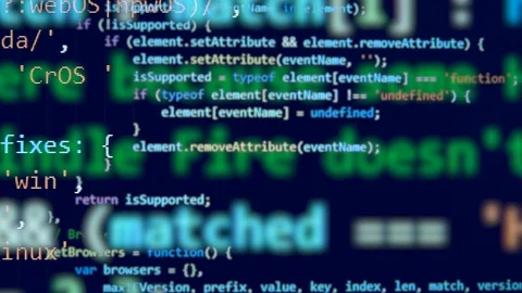 Encrypted information is appearing on several screen layers Stock Footage 114741475