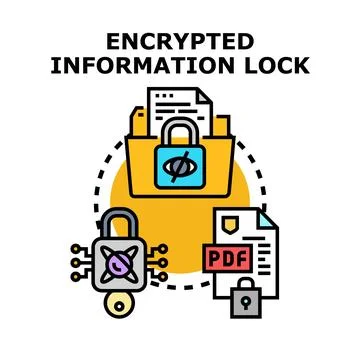 Encrypted information lock concept securing digital data 스톡 일러스트