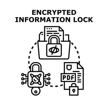 Encrypted information lock concept securing digital data Stock Illustration
