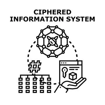 Encrypted information system protecting digital data イラスト素材