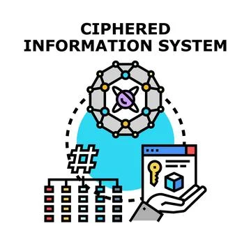 Encrypted information system protecting digital data 스톡 일러스트