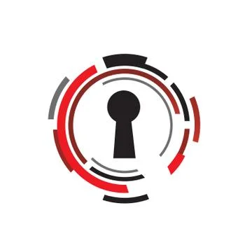 Encrypted key cyber security logo design vector illustration Stock Illustration
