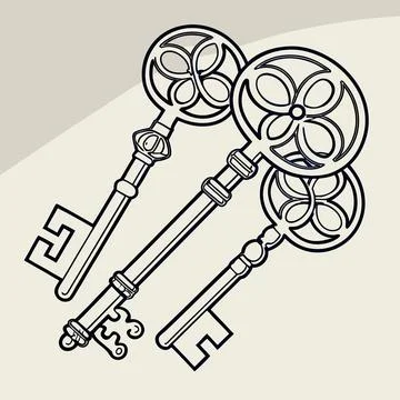 Encrypted Keys Vector, Geometric Designs Representing Security and Digital .. Stock-Illustration