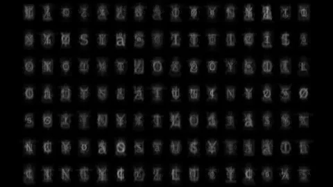 Encrypted letter code, abstract random characters Stock Footage 259475551