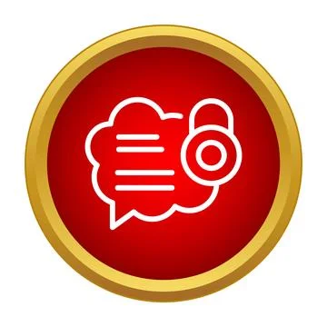Encrypted message bubble with padlock icon Stock Illustration
