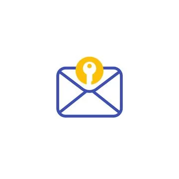 Encrypted message, incoming mail icon on white Stock Illustration