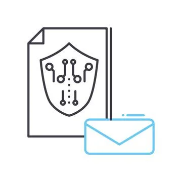 Encrypted message line icon, outline symbol, vector illustration, concept sign イラスト素材