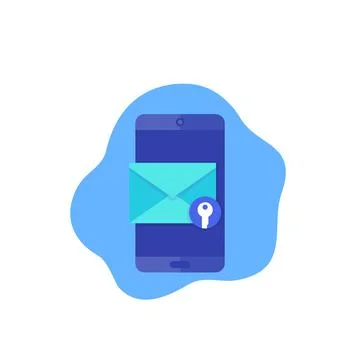 Encrypted message, mobile mail vector icon Stock Illustration