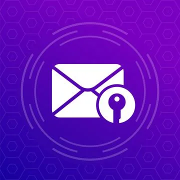 Encrypted message, secured email vector icon Stock Illustration