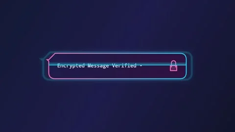 Encrypted Message Verified Neon Chat Bubble UI Animation Stock Footage 337790106