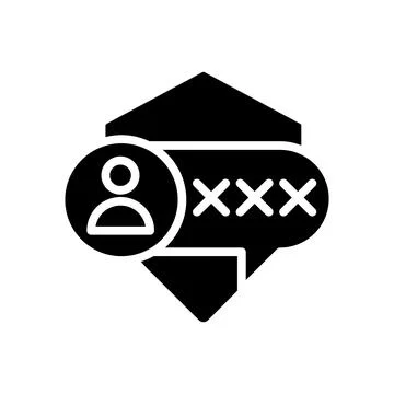 Encrypted messaging black glyph icon Stock Illustration