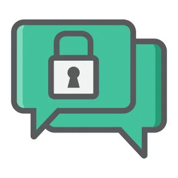 Encrypted Messaging colorful line icon, security Stock Illustration