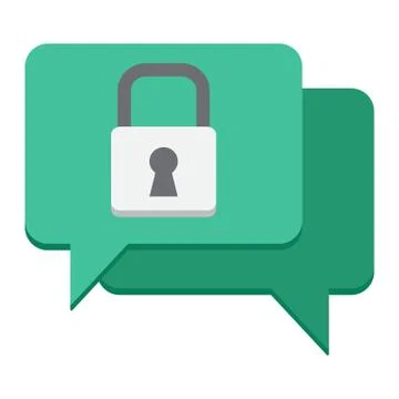 Encrypted Messaging flat icon, security Stock Illustration