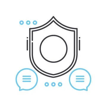 Encrypted messaging line icon, outline symbol, vector illustration, concept sign Stock Illustration