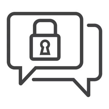 Encrypted Messaging line icon, security Stock Illustration
