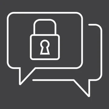 Encrypted Messaging line icon, security Stock Illustration