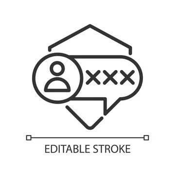 Encrypted messaging pixel perfect linear icon イラスト素材