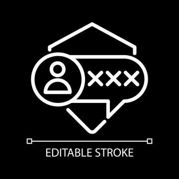 Encrypted messaging pixel perfect white linear icon for dark theme Stock Illustration