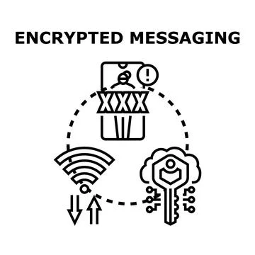 Encrypted messaging securing data and communication Stock Illustration