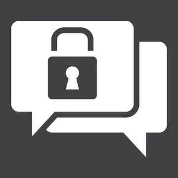 Encrypted Messaging solid icon, security Stock Illustration