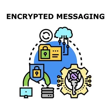 Encrypted messaging system securing digital data communication Stock Illustration