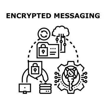 Encrypted messaging system securing digital data communication Stock Illustration