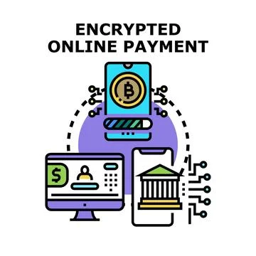 Encrypted online payment electronic financial transaction security Stock Illustration