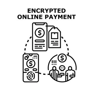 Encrypted online payment protection technology concept Stock Illustration