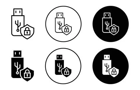Encrypted pendrive icon Stock Illustration