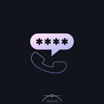 Encrypted phone call icon with gradient Stock Illustration