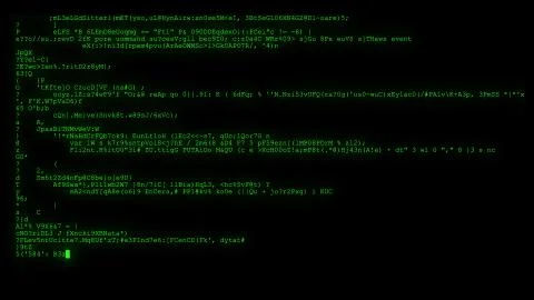 Encrypted programming security hacking code data flow stream on display new Stockfoto's