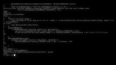 Encrypted programming security hacking code data flow stream on display new Stockfoto's