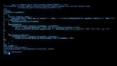 Encrypted programming security hacking code data flow stream on display new 库存照片