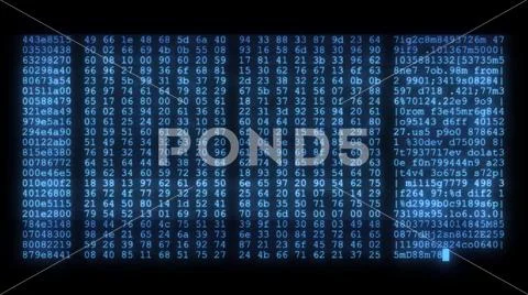 Encrypted programming security hacking code data flow stream on display new Stock Photos