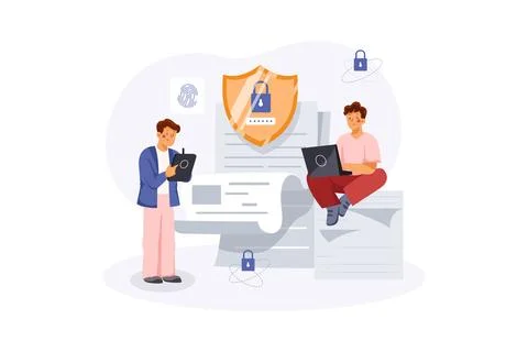 Encrypted Report Stock Illustration