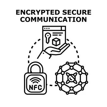 Encrypted secure communication protecting digital information safety Stock-Illustration