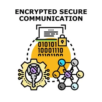 Encrypted secure communication technology providing data protection Illustrazione stock