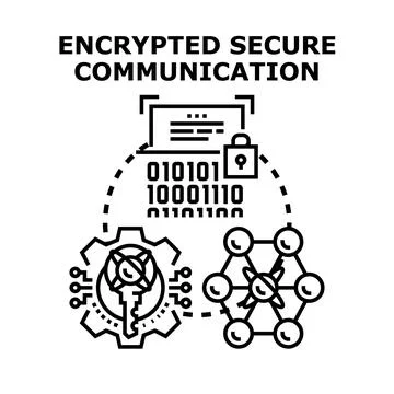 Encrypted secure communication technology providing data protection 스톡 일러스트