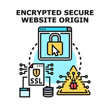 Encrypted secure website origin concept illustrating data protection 스톡 일러스트