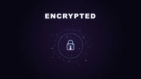 Encrypted Security System Digital Data Animated Padlock Icon Glowing Dots Vídeo Stock 332695324