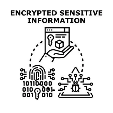 Encrypted sensitive data safeguarding digital information security 스톡 일러스트