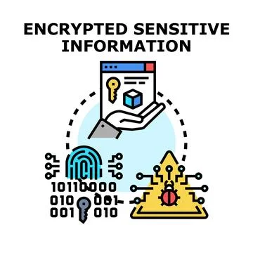 Encrypted sensitive data safeguarding digital information security Stock Illustration