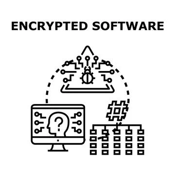 Encrypted software protecting data from cyber threats and bugs Illustrazione stock