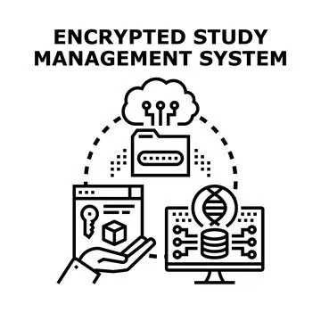 Encrypted study management system securing genetic information access Stock Illustration