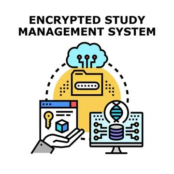 Encrypted study management system securing genetic information access Illustrazione stock