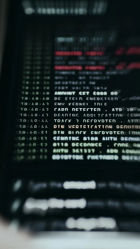 Encrypted Transaction Code Logs - Technology Screen Macro Stock Footage 336401127